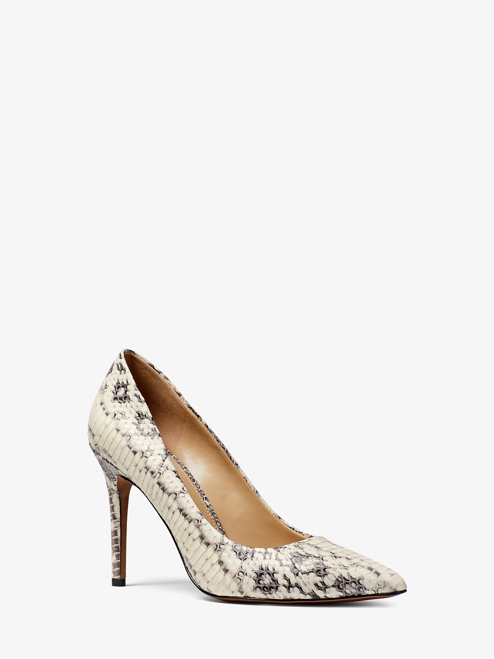 Michael Kors Genuine Snakeskin Claire Cream Pointed Toe Stiletto Pumps 7.5